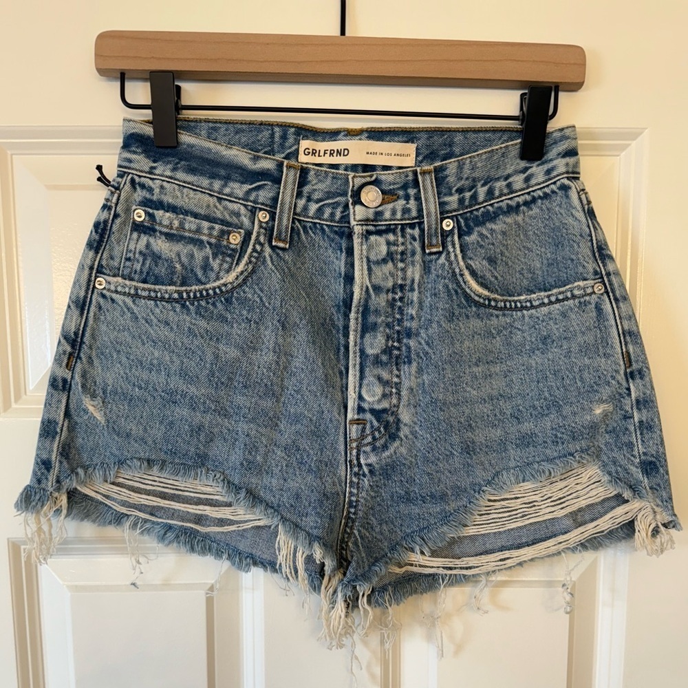 GRLFRND The Jules Super High Rise Vintage Cut Off Shorts Size 25